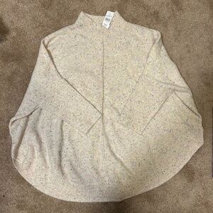 Loft mock neck poncho sweater